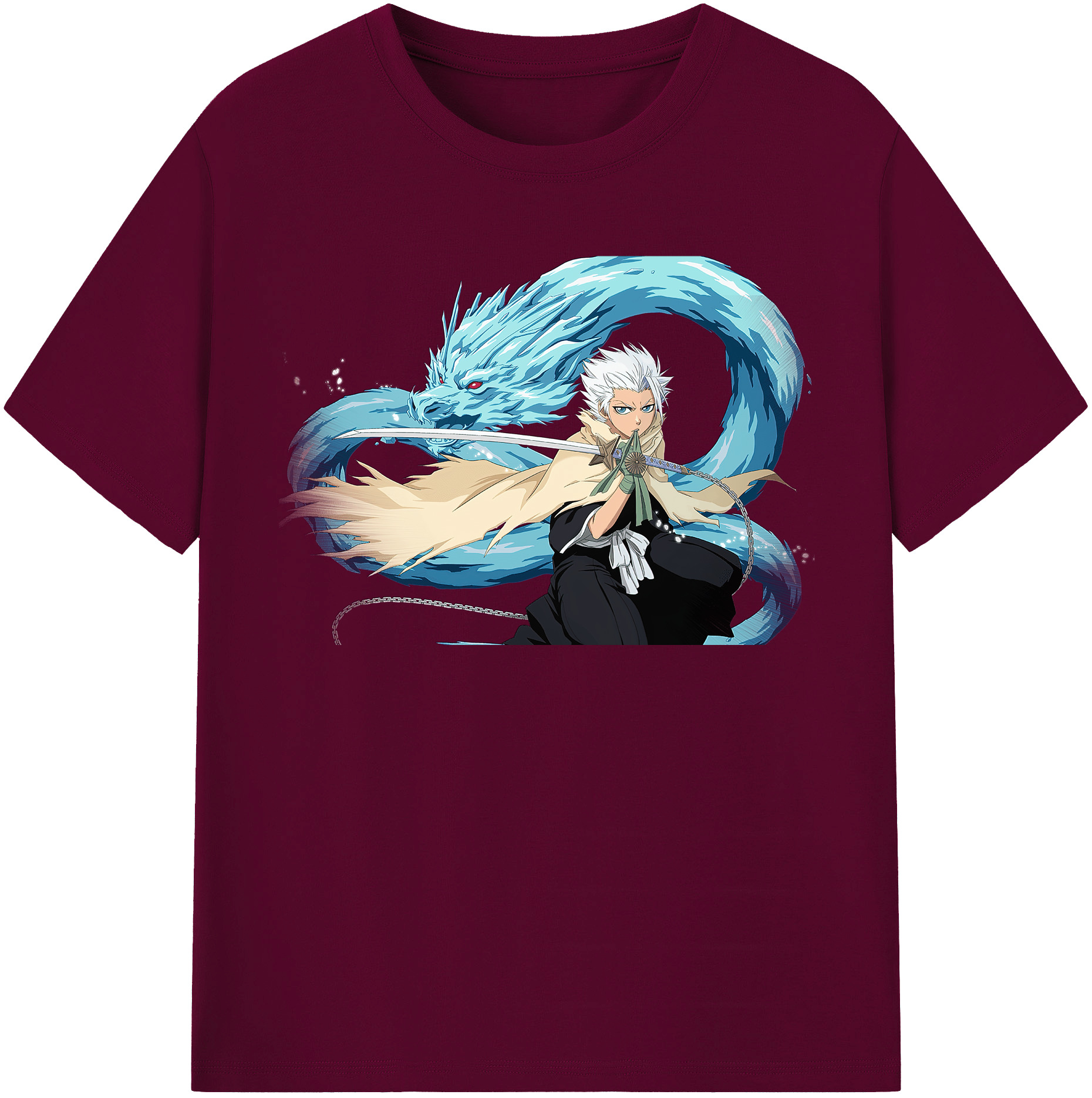 （画像用） ブリーチ 日番谷冬獅郎（ひつがや とうしろう） BLEACH Hitsugaya Toushirou レディースカジュアルプリントTシャツ（綿100％）
